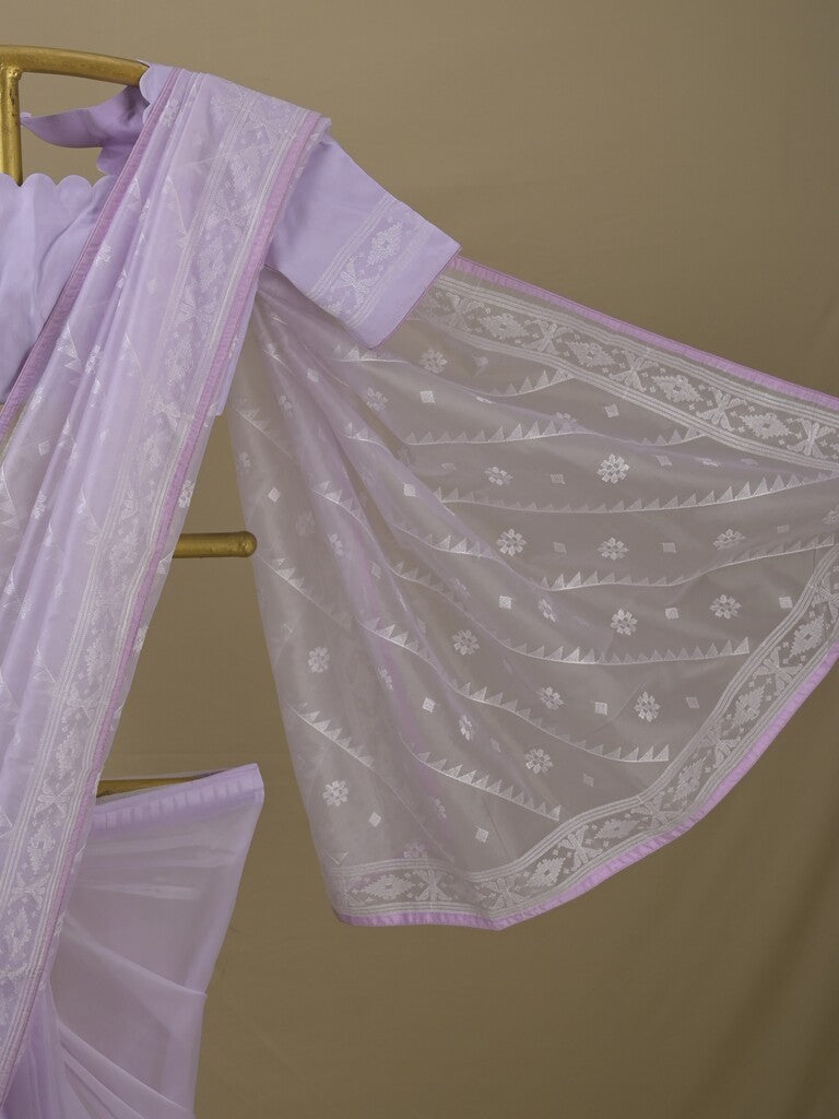 Rocket saree Organza saree in Pastel purple