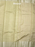 Raw mango fancy saree rani pink color allover zari motifs & zari border with zari pallu and contrast blouse