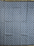 Maheshwari fancy saree light blue color allover prints & small zari border and printed pallu and plain blouse