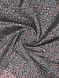 Maheshwari fancy saree black color allover prints & small zari border and printed pallu and plain blouse