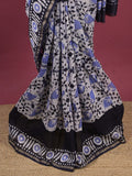 Maheshwari fancy saree for women | black | printed border | attached blouse