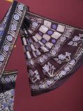 Maheshwari fancy saree for women | black | printed border | attached blouse