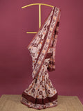 Maheshwari fancy saree for women | black | printed border | attached blouse