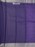 Georgette fancy saree lavender color allover zari stripes & zari border with rich pallu and plain blouse