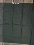 Georgette fancy saree light lavender color allover zari stripes & zari border with rich pallu and plain blouse