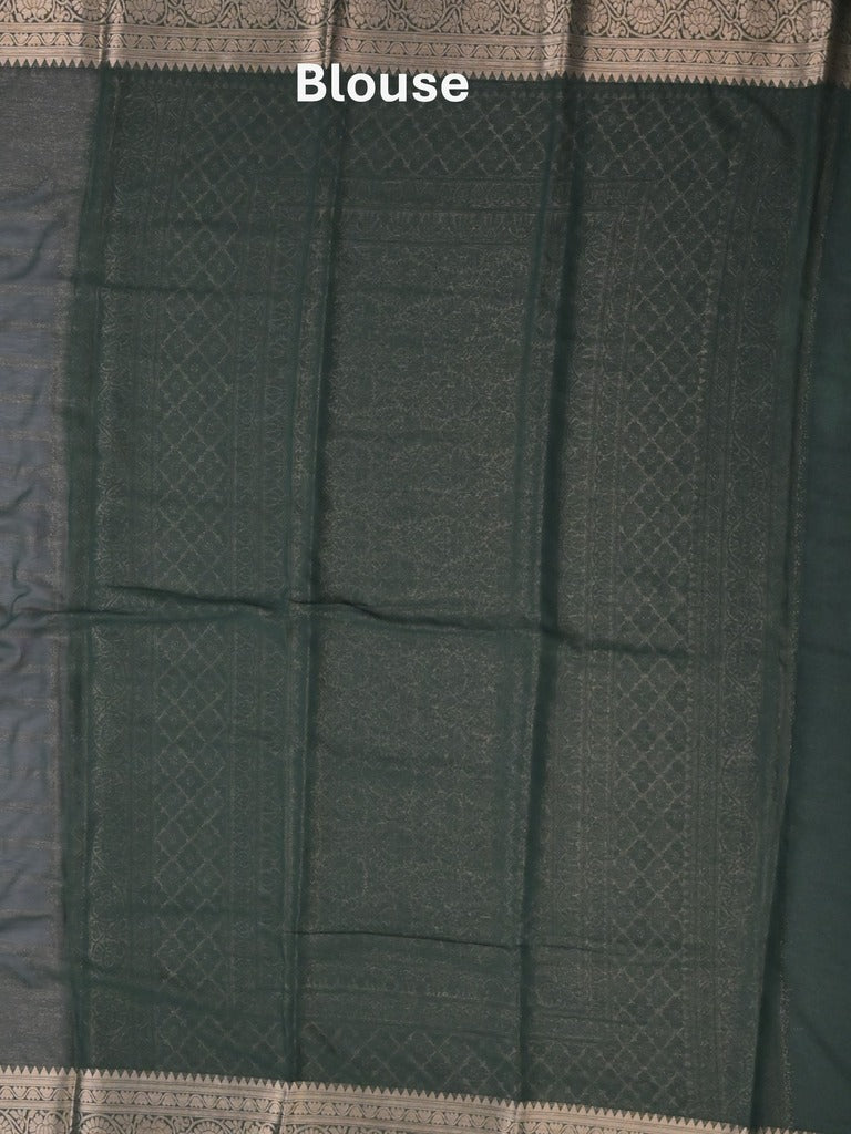 Georgette fancy saree light lavender color allover zari stripes & zari border with rich pallu and plain blouse