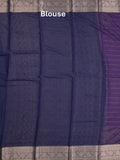 Georgette fancy saree pink color allover zari stripes & zari border with rich pallu and plain blouse