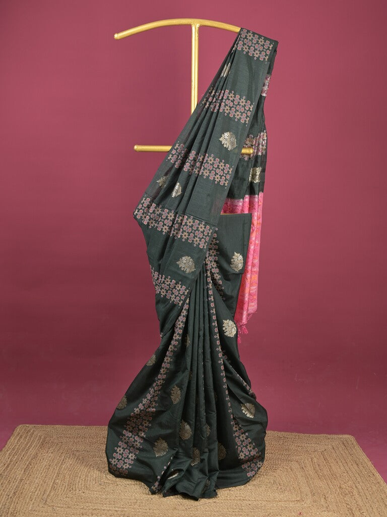 Dupion fancy saree for women | rust orange | allover weaves | party wear