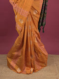 Dupion fancy saree for women | rust orange | allover weaves | party wear