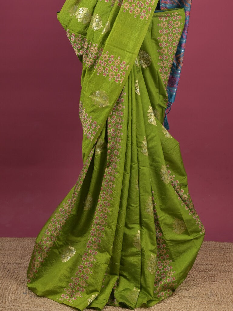 Dupion fancy saree for women | rust orange | allover weaves | party wear