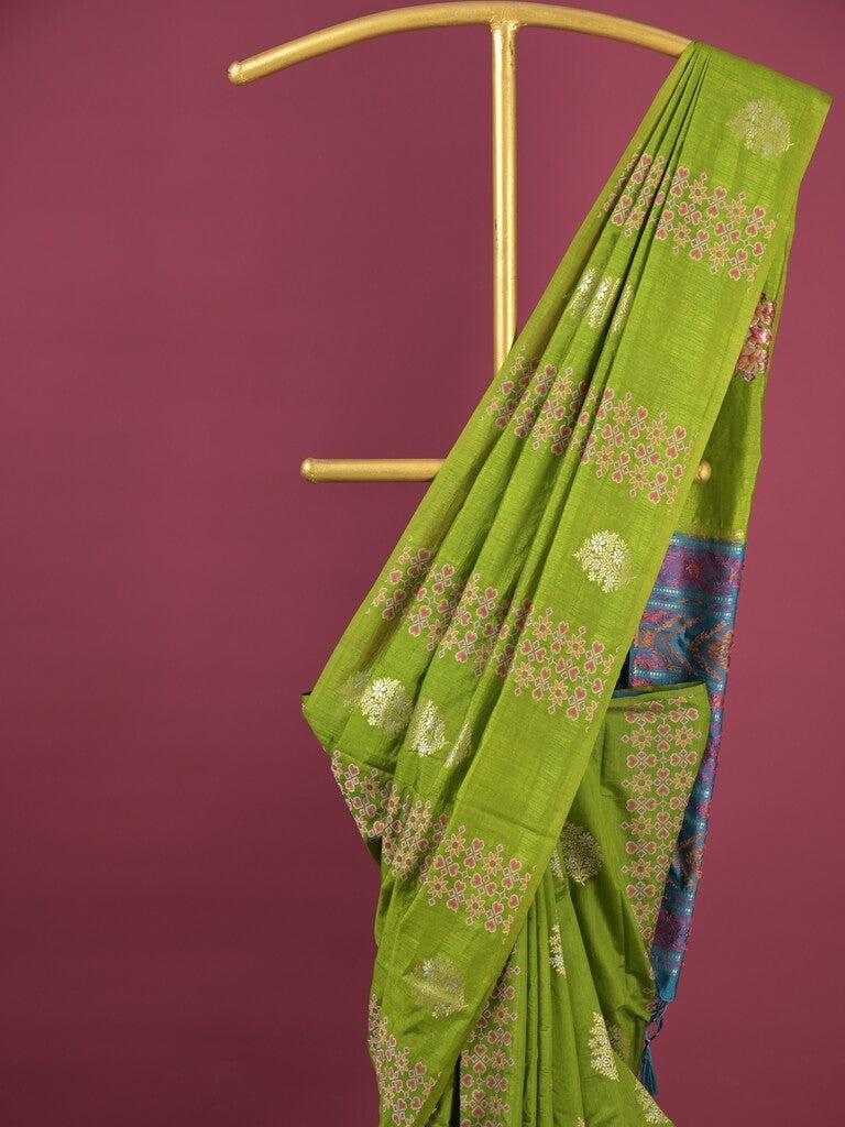 Dupion fancy saree for women | rust orange | allover weaves | party wear