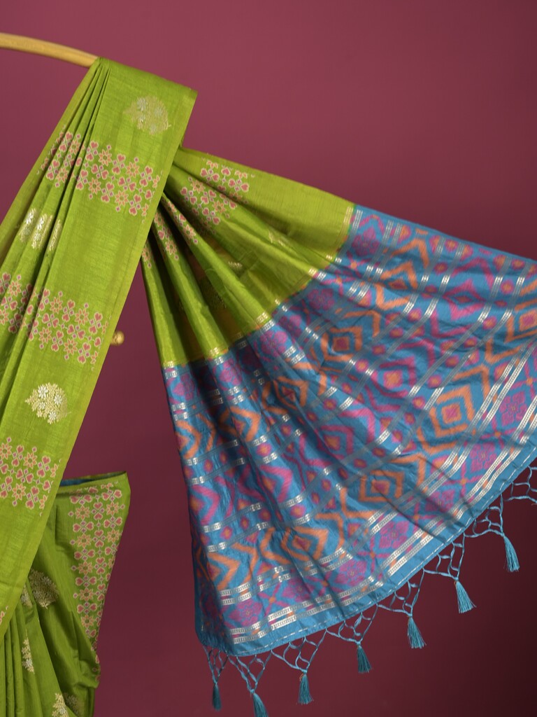 Dupion fancy saree for women | rust orange | allover weaves | party wear