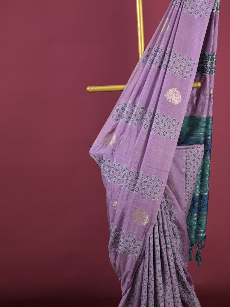 Dupion fancy saree for women | rust orange | allover weaves | party wear