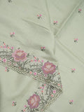 Tussar fancy saree light pista green color allover embroidery motifs & embroidery border with running pallu and plain blouse