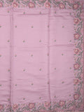 Tussar fancy saree light purple color allover embroidery motifs & embroidery border with running pallu and plain blouse