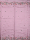 Tussar fancy saree light purple color allover embroidery motifs & embroidery border with running pallu and plain blouse