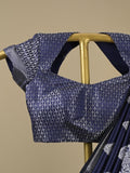 Rocket saree Chanderi saree in navy blue color