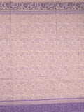 Mangalagiri cotton saree pastel purple color allover prints & contrast border with printed pallu and self blouse