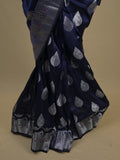 Rocket saree Chanderi saree in navy blue color