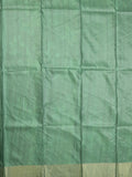 Tussar fancy saree brown color allover prints & small kaddi border with printed pallu and attached contrast plain blouse