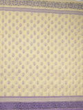 Mangalagiri cotton saree light cream color allover prints & contrast border with printed pallu and self blouse