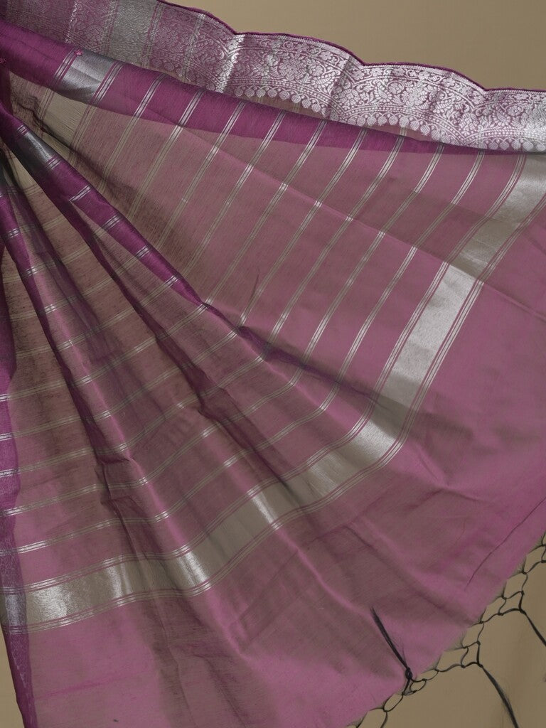 Rocket saree Chanderi saree in navy wine color