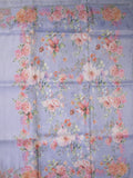 Dola tissue fancy sarees light lavender color allover plain & embroidery border with printed pallu and printed blouse