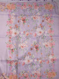 Dola tissue fancy sarees light purple color allover plain & embroidery border with printed pallu and printed blouse