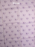 Dola tissue fancy sarees light purple color allover plain & embroidery border with printed pallu and printed blouse