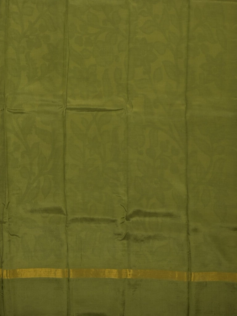 Kalamkari silk saree in cream, featuring a contrast color border and plain matching blouse