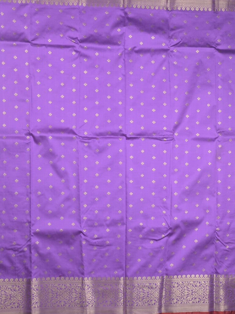 Banaras fancy saree lavender color allover zari motifs & zari border with rich contrast pallu and plain blouse