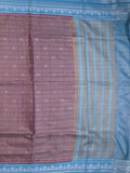Dupion tissue fancy sarees dark purple color allover zari motifs & zari border with rich pallu and contrast blouse