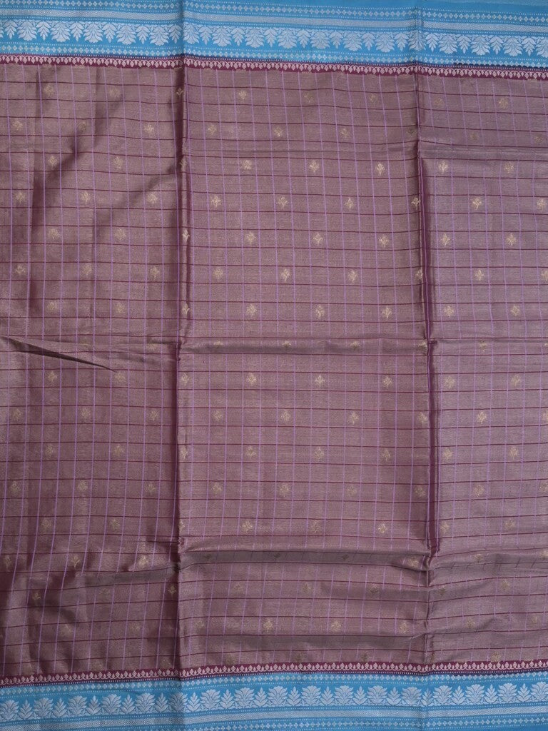 Dupion tissue fancy sarees dark purple color allover zari motifs & zari border with rich pallu and contrast blouse
