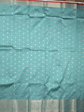 Banaras fancy saree light blue color allover zari motifs & zari border with rich contrast pallu and plain blouse