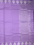 Dupion fancy saree light purple color allover zari motifs & zari border with zari pallu and contrast blouse