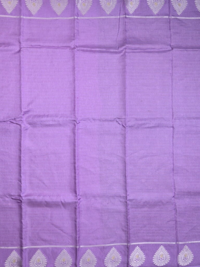 Dupion fancy saree light purple color allover zari motifs & zari border with zari pallu and contrast blouse