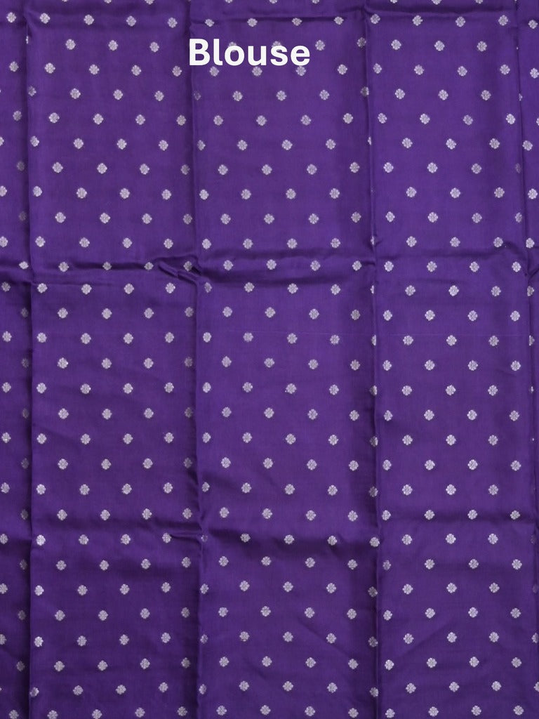 Dupion fancy saree light purple color allover zari motifs & zari border with zari pallu and contrast blouse
