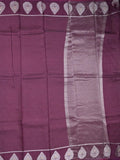 Dupion fancy saree wine color allover zari motifs & zari border with zari pallu and contrast blouse