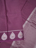 Dupion fancy saree wine color allover zari motifs & zari border with zari pallu and contrast blouse