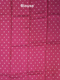 Dupion fancy saree wine color allover zari motifs & zari border with zari pallu and contrast blouse