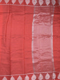 Dupion fancy saree red color allover zari motifs & zari border with zari pallu and contrast blouse