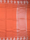 Dupion fancy saree orange color allover zari motifs & zari border with zari pallu and contrast blouse