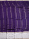 Maheshwari fancy saree ink blue color allover zari motifs & zari border with zari pallu and contrast blouse