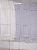 Maheshwari fancy saree ink blue color allover zari motifs & zari border with zari pallu and contrast blouse