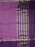 Maheshwari fancy saree purple color allover zari motifs & zari border with zari pallu and contrast blouse