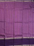 Maheshwari fancy saree purple color allover zari motifs & zari border with zari pallu and contrast blouse