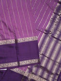 Maheshwari fancy saree purple color allover zari motifs & zari border with zari pallu and contrast blouse