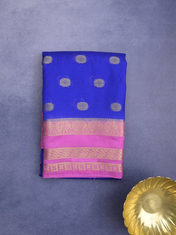 Crape fancy saree for women | Royal blue | zari border | party wear