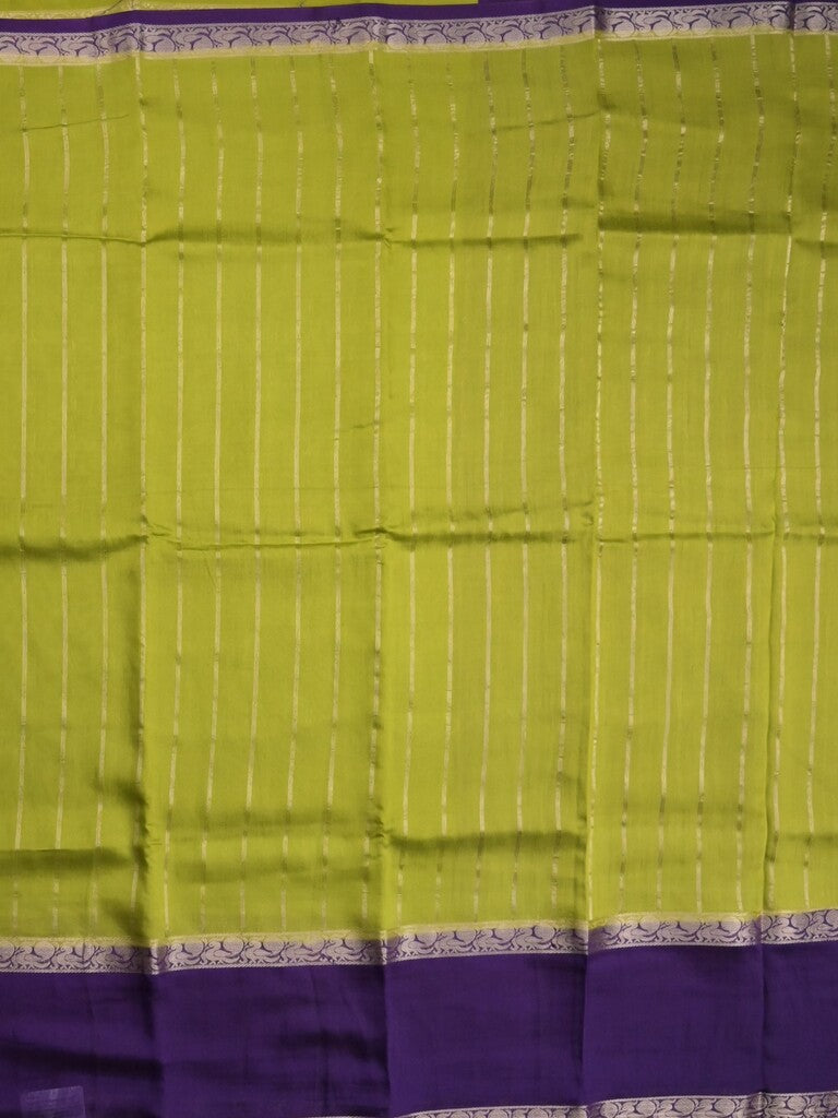 Maheshwari fancy saree parrot green color allover zari motifs & zari border with zari pallu and contrast blouse