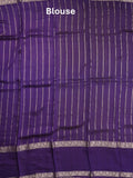 Maheshwari fancy saree parrot green color allover zari motifs & zari border with zari pallu and contrast blouse